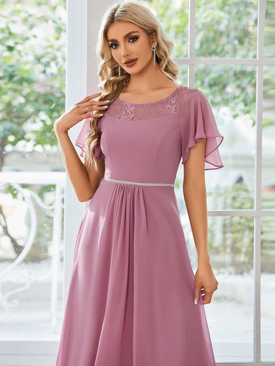 Women's Casual Boat Neck A-Line Midi Dress with Irregular Hem(Final Sale) - Image 35