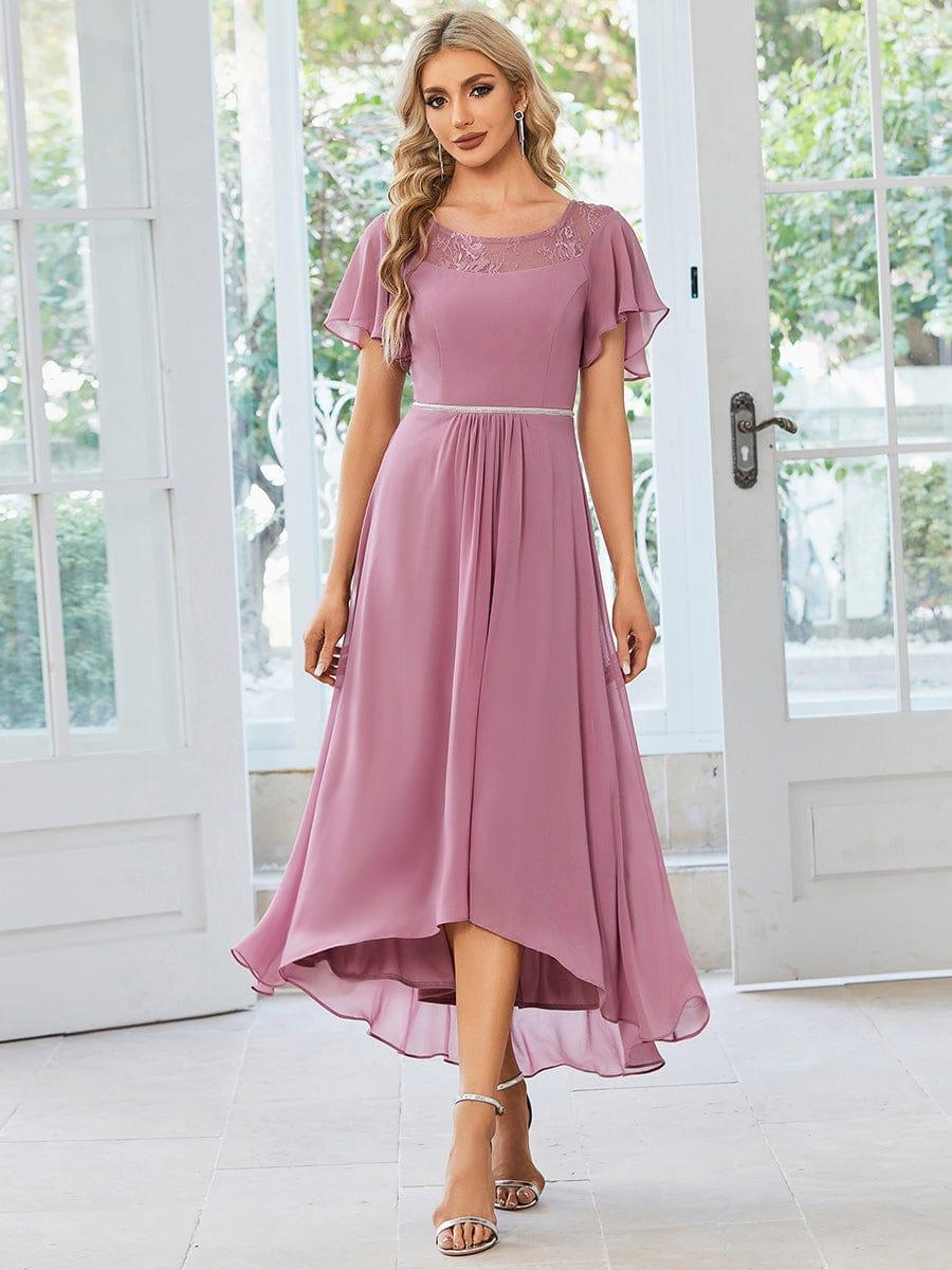Women's Casual Boat Neck A-Line Midi Dress with Irregular Hem(Final Sale) - Image 37