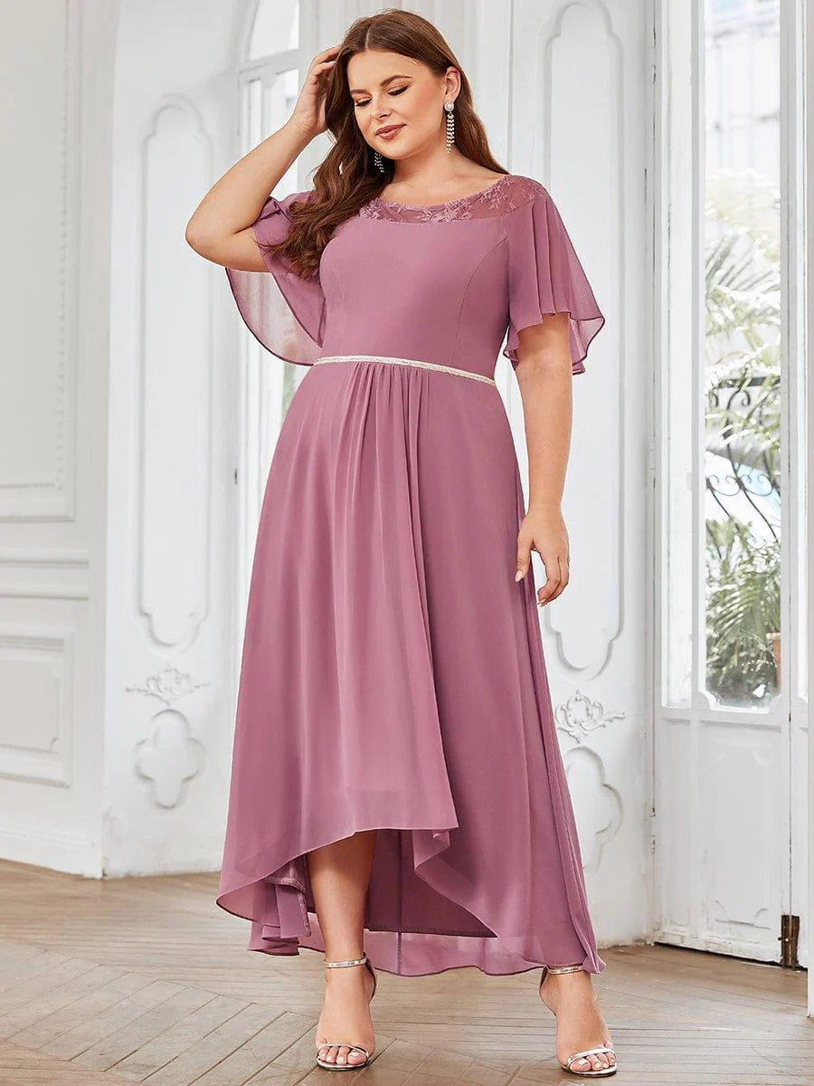 Women's Casual Boat Neck A-Line Midi Dress with Irregular Hem(Final Sale) - Image 38