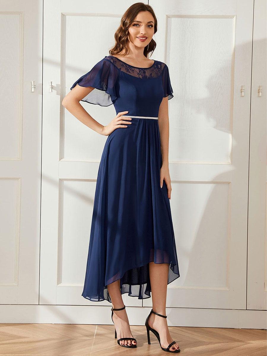 Women's Casual Boat Neck A-Line Midi Dress with Irregular Hem(Final Sale) - Image 43