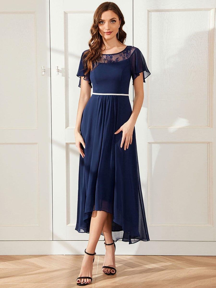 Women's Casual Boat Neck A-Line Midi Dress with Irregular Hem(Final Sale) - Image 44