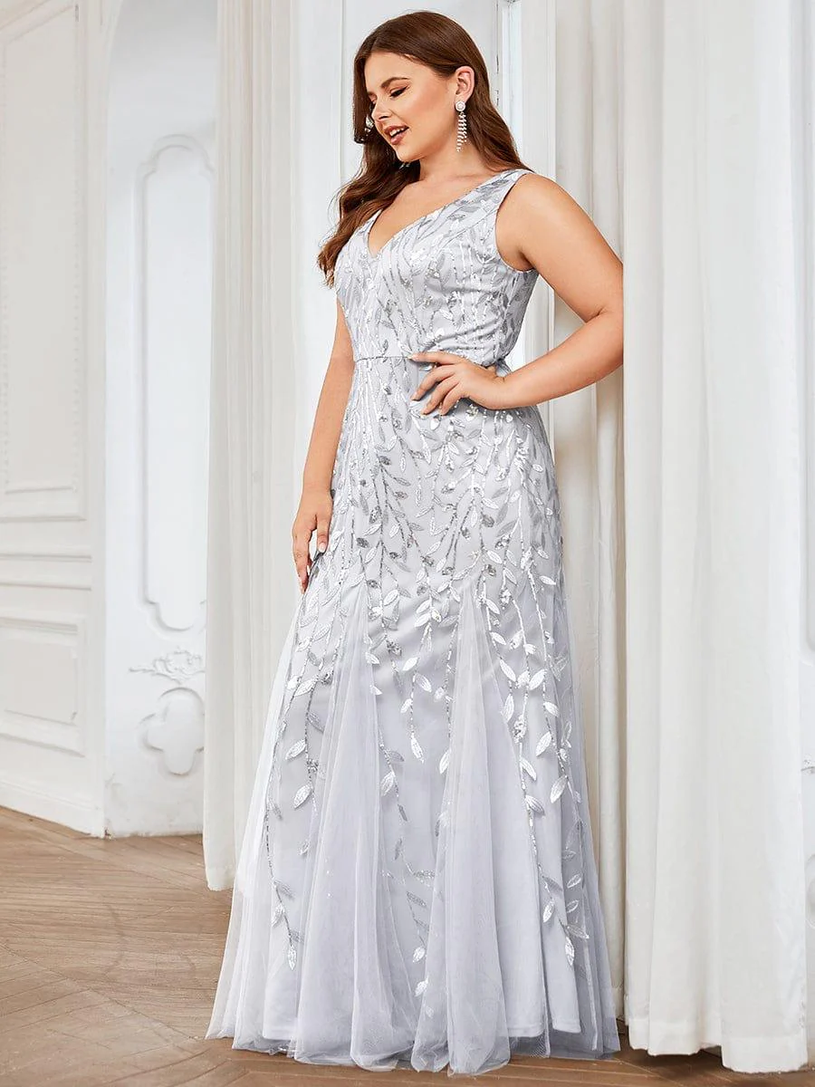 ever ORIEL|Women's Double V-Neck Fishtail Sequins Wedding Guest Dress - Image 17