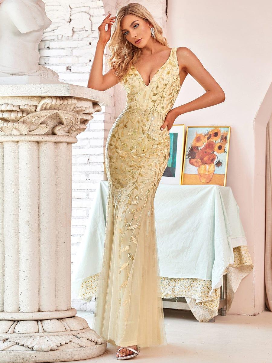 ever ORIEL|Women's Double V-Neck Fishtail Sequins Wedding Guest Dress - Image 54