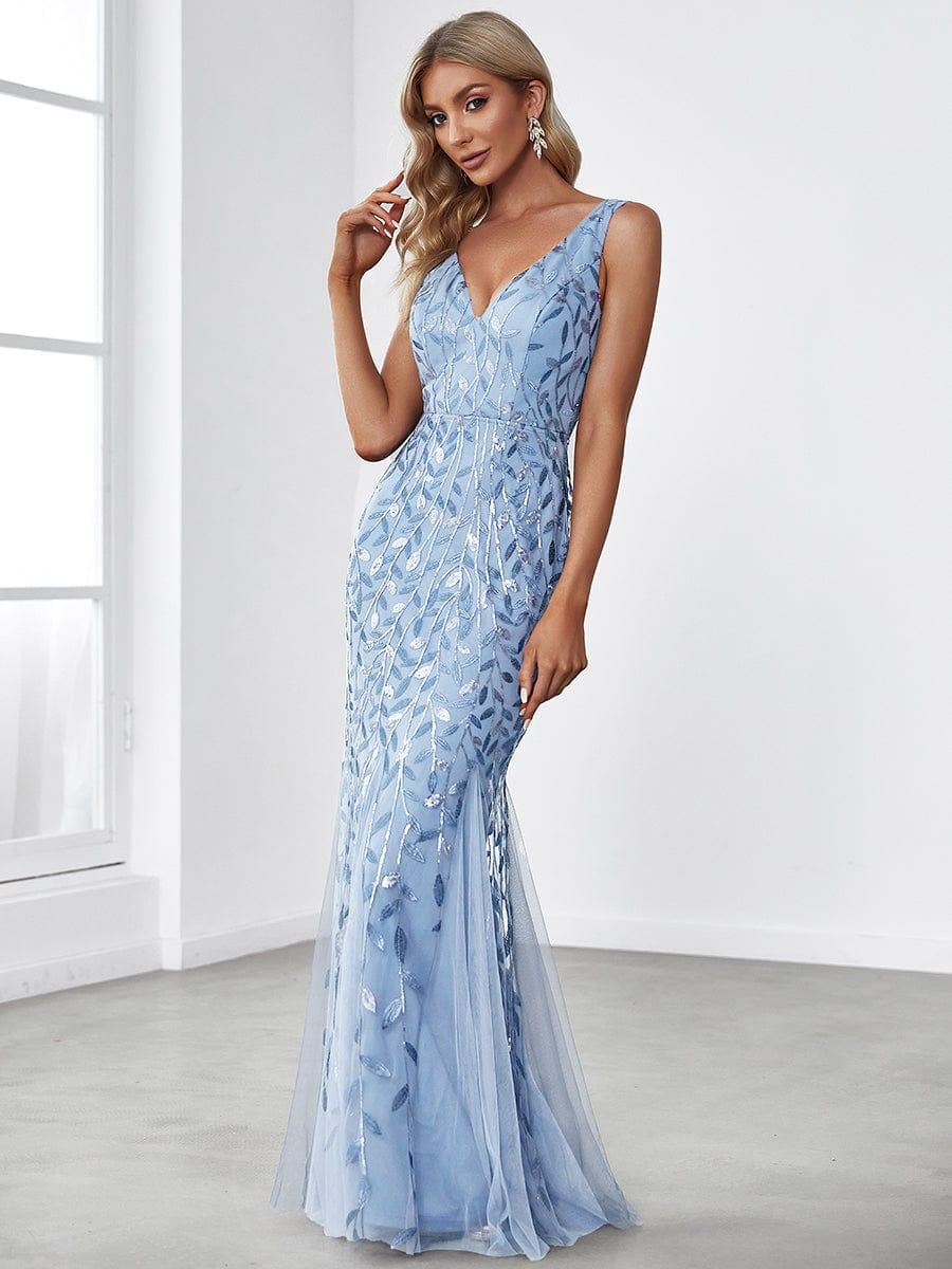 ever ORIEL|Women's Double V-Neck Fishtail Sequins Wedding Guest Dress - Image 63