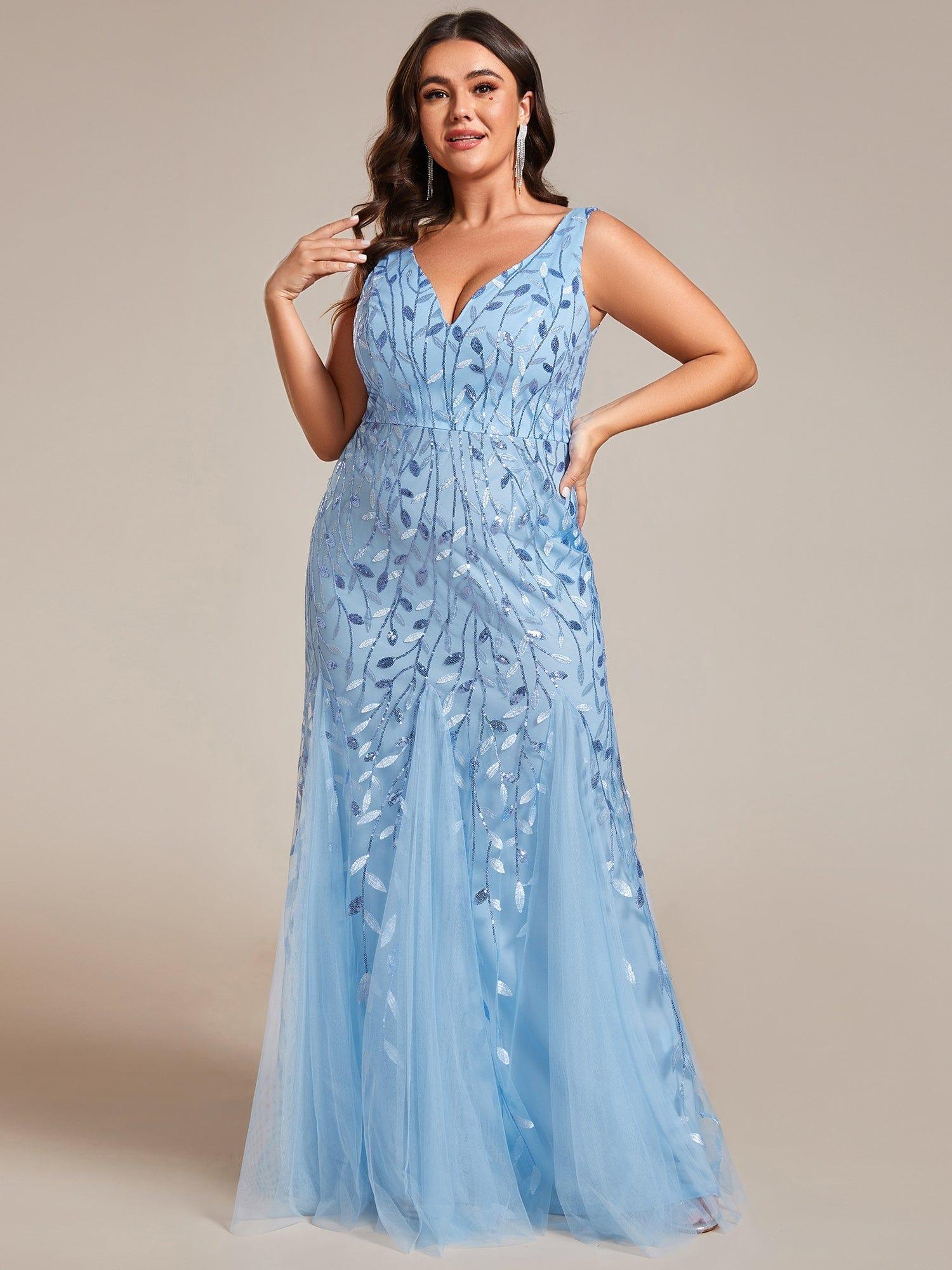 ever ORIEL|Women's Double V-Neck Fishtail Sequins Wedding Guest Dress - Image 65