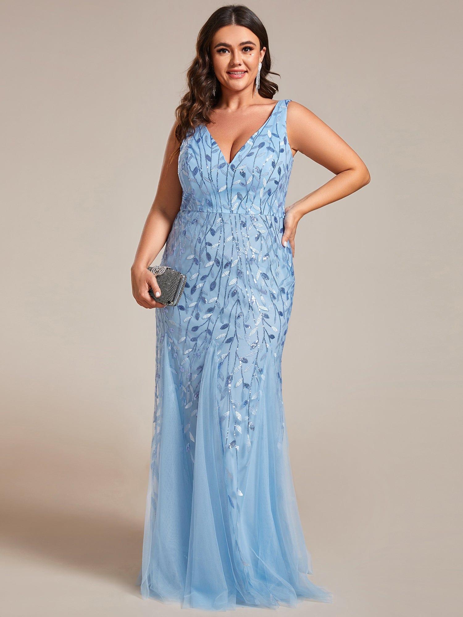 ever ORIEL|Women's Double V-Neck Fishtail Sequins Wedding Guest Dress - Image 69