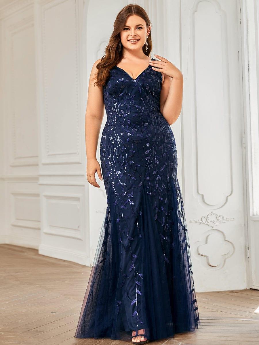 ever ORIEL|Women's Double V-Neck Fishtail Sequins Wedding Guest Dress - Image 7
