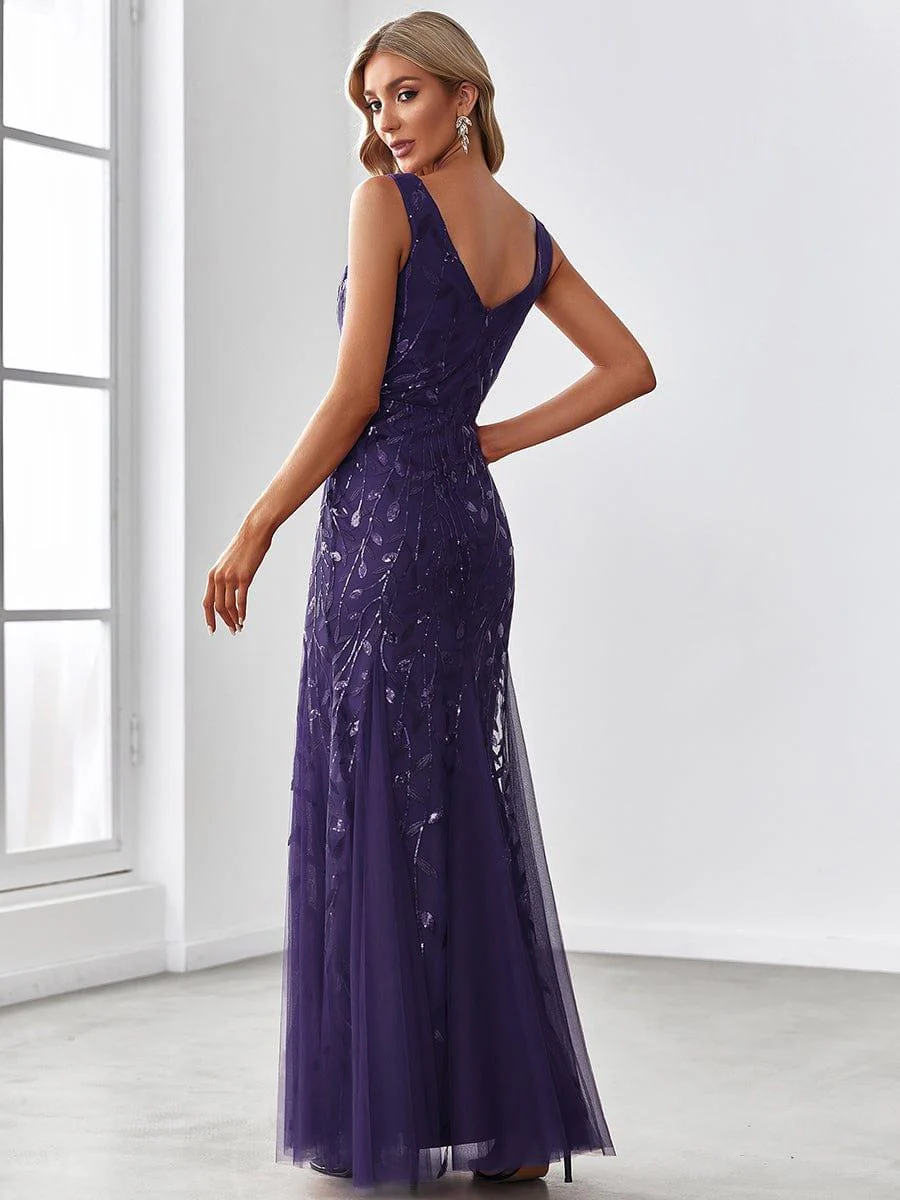 ever ORIEL|Women's Double V-Neck Fishtail Sequins Wedding Guest Dress - Image 71