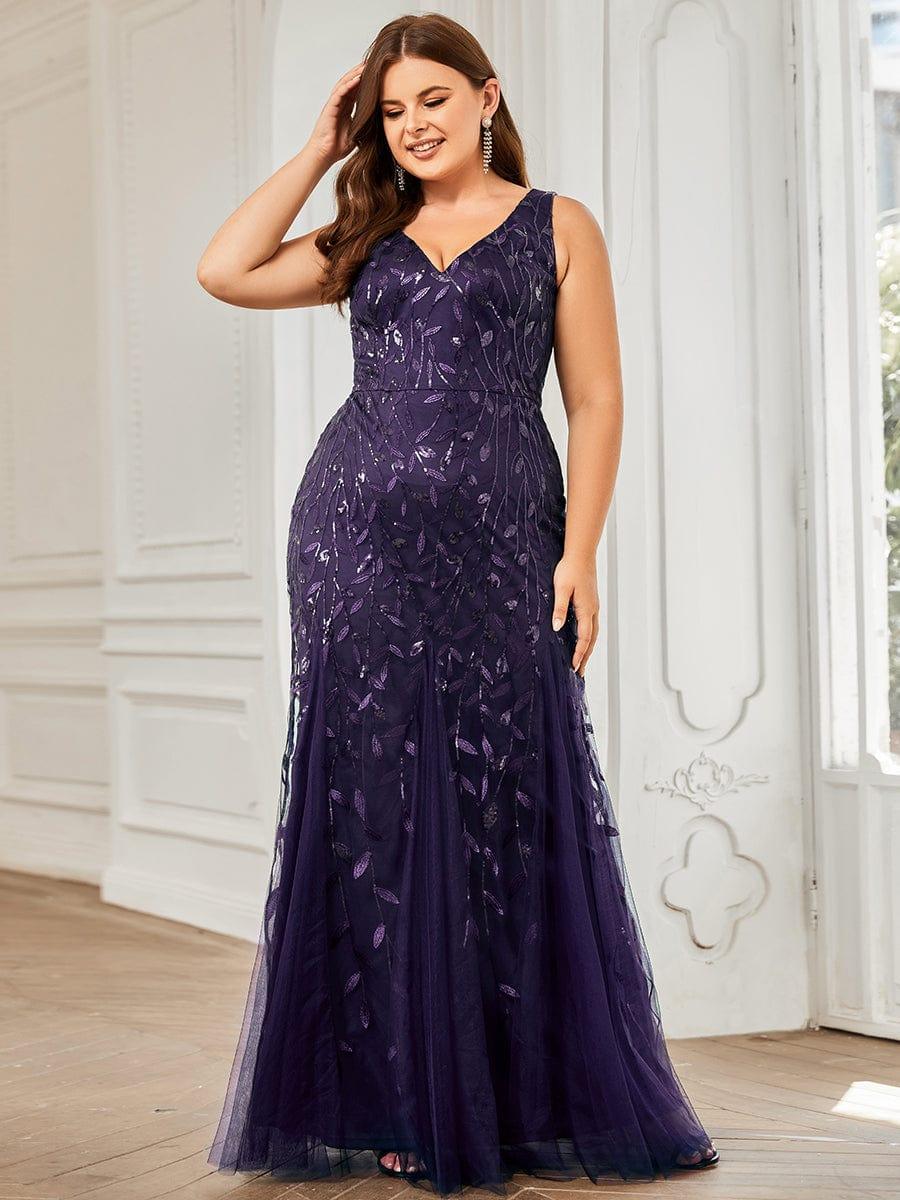 ever ORIEL|Women's Double V-Neck Fishtail Sequins Wedding Guest Dress - Image 75