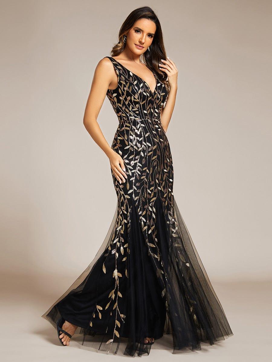 ever ORIEL|Women's Double V-Neck Fishtail Sequins Wedding Guest Dress - Image 81