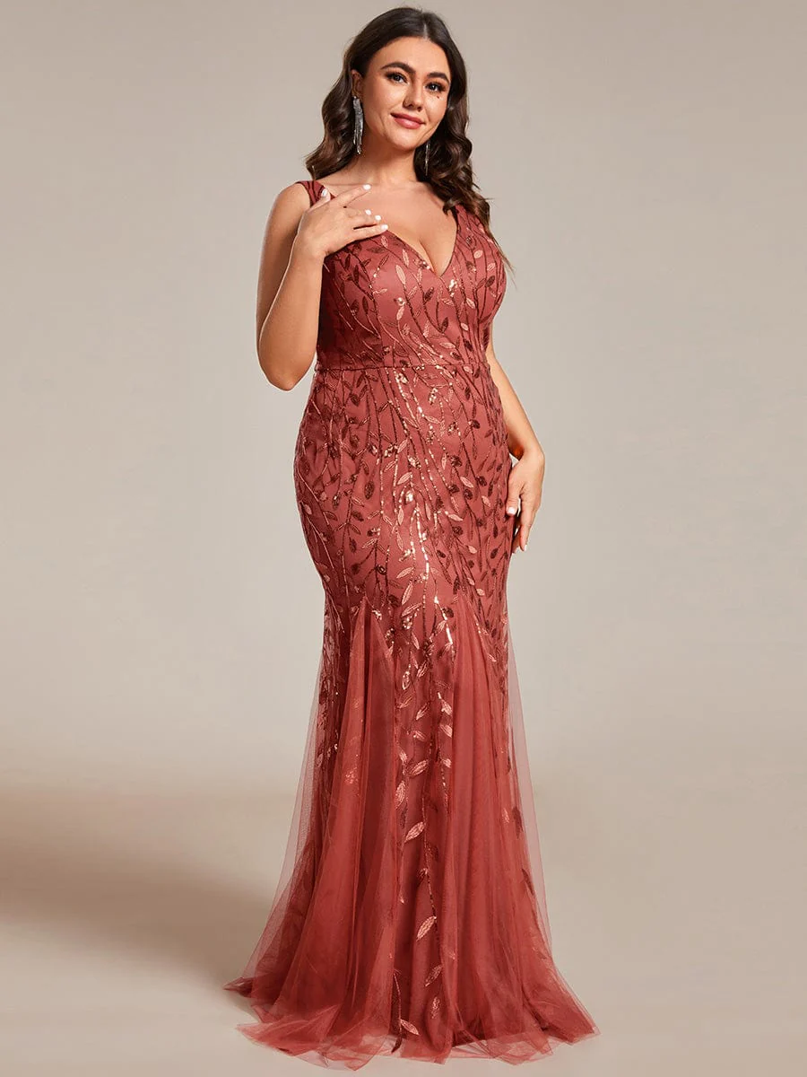 ever ORIEL|Women's Double V-Neck Fishtail Sequins Wedding Guest Dress - Image 86