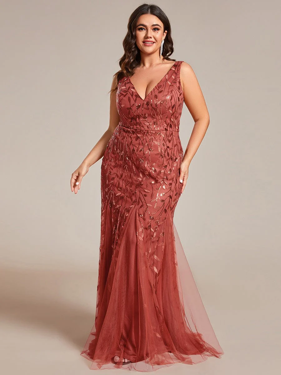 ever ORIEL|Women's Double V-Neck Fishtail Sequins Wedding Guest Dress - Image 87