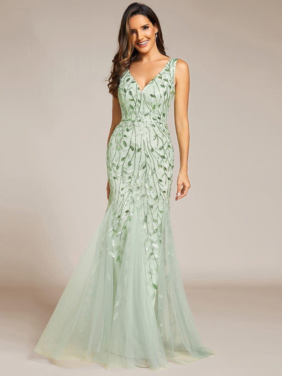 ever ORIEL|Women's Double V-Neck Fishtail Sequins Evening Dress - Image 108