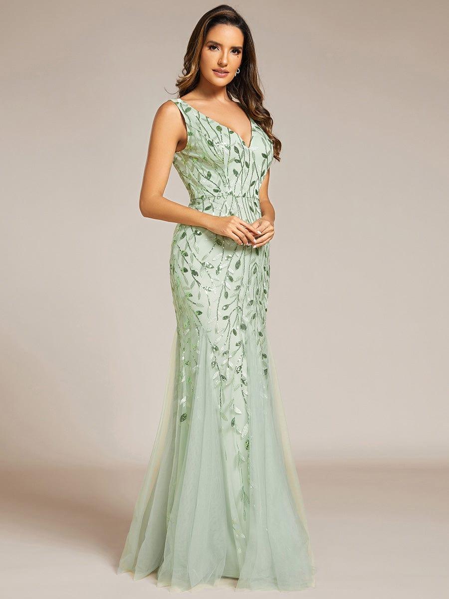 ever ORIEL|Women's Double V-Neck Fishtail Sequins Evening Dress - Image 109