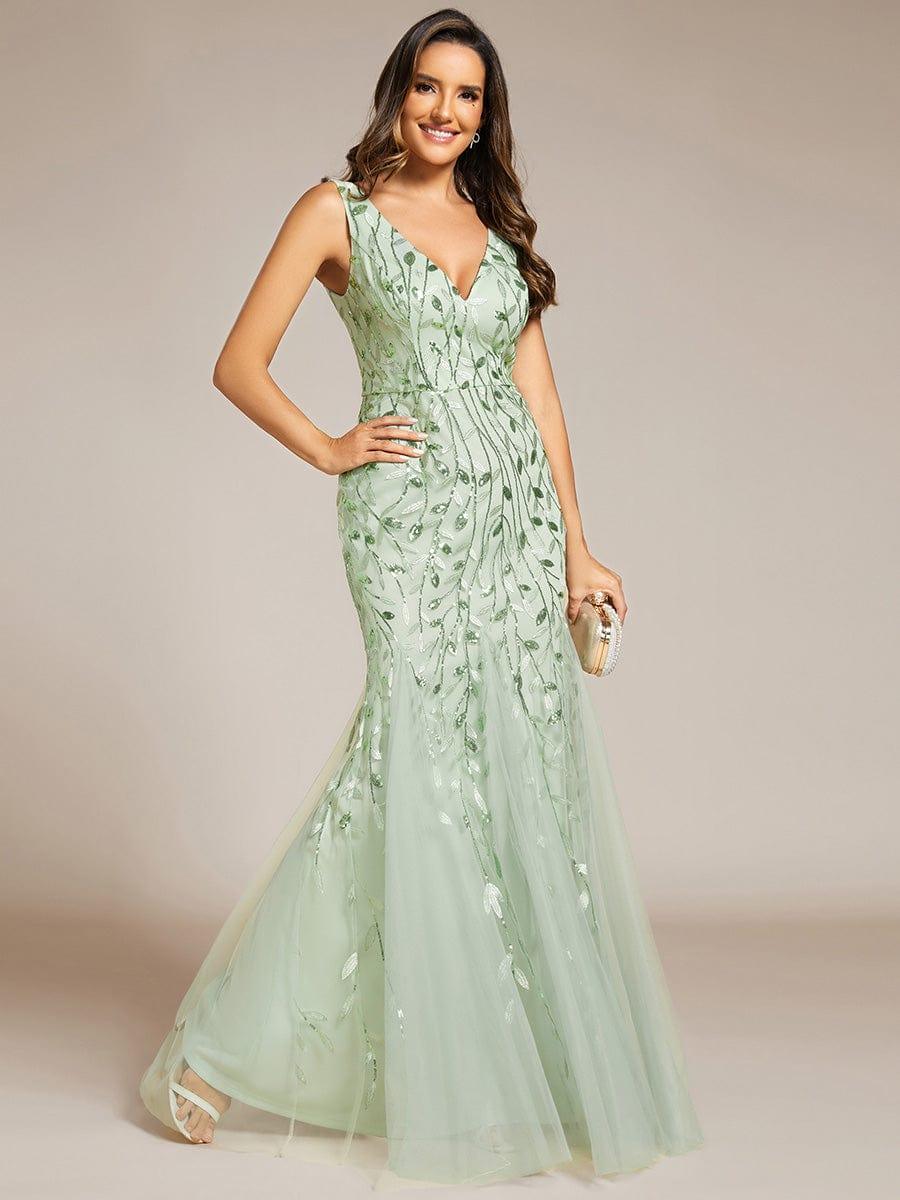 ever ORIEL|Women's Double V-Neck Fishtail Sequins Evening Dress - Image 110