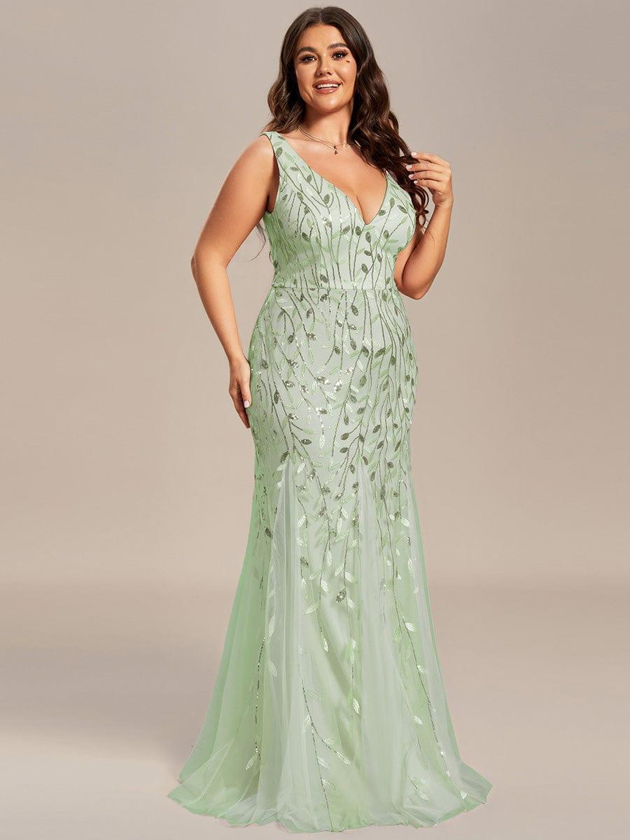 ever ORIEL|Women's Double V-Neck Fishtail Sequins Evening Dress - Image 111