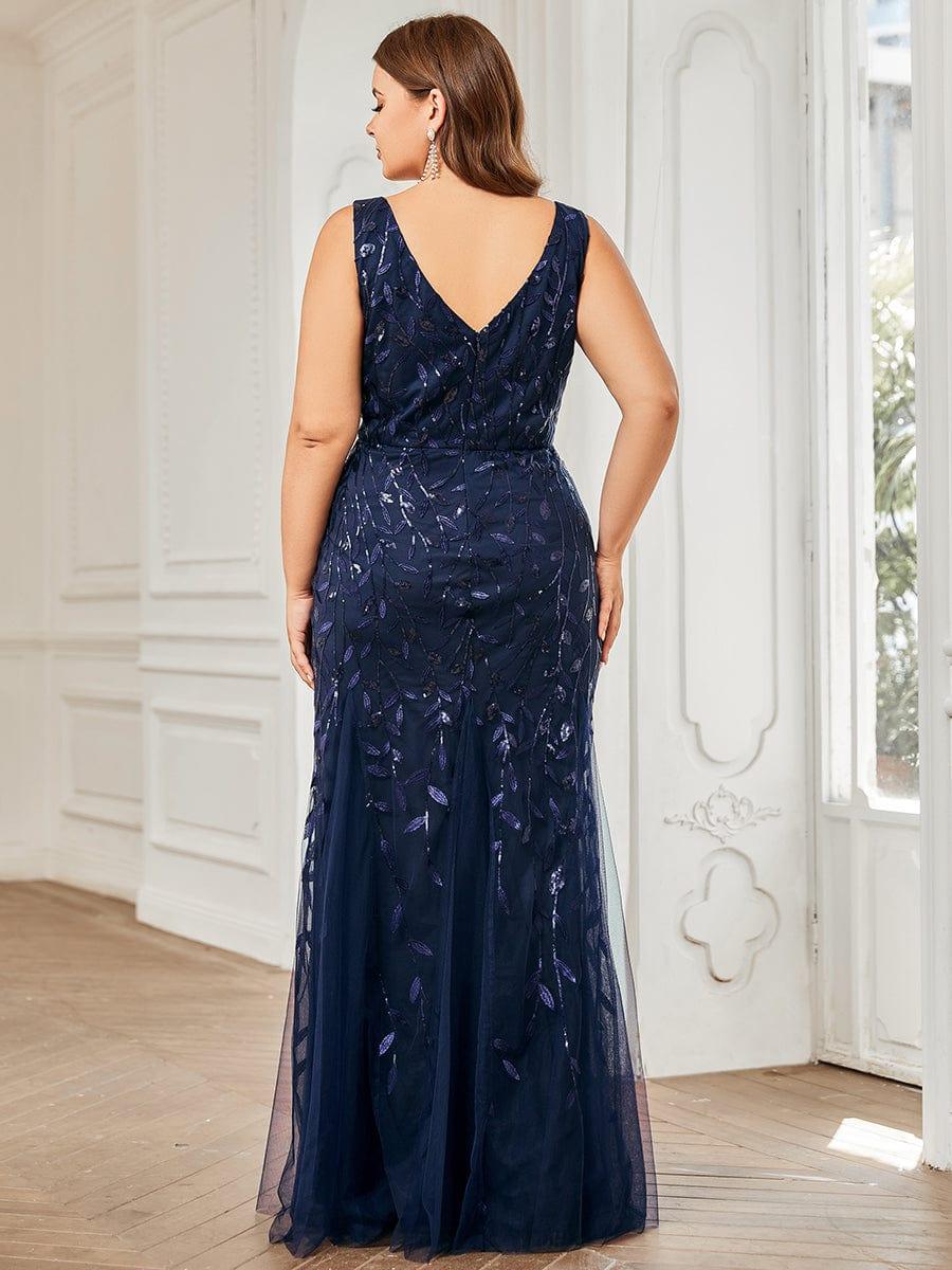 ever ORIEL|Women's Double V-Neck Fishtail Sequins Evening Dress - Image 16