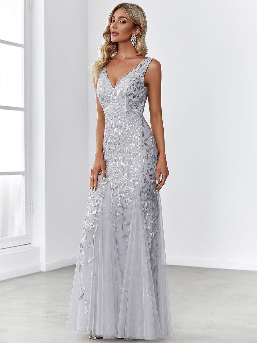 ever ORIEL|Women's Double V-Neck Fishtail Sequins Evening Dress - Image 19