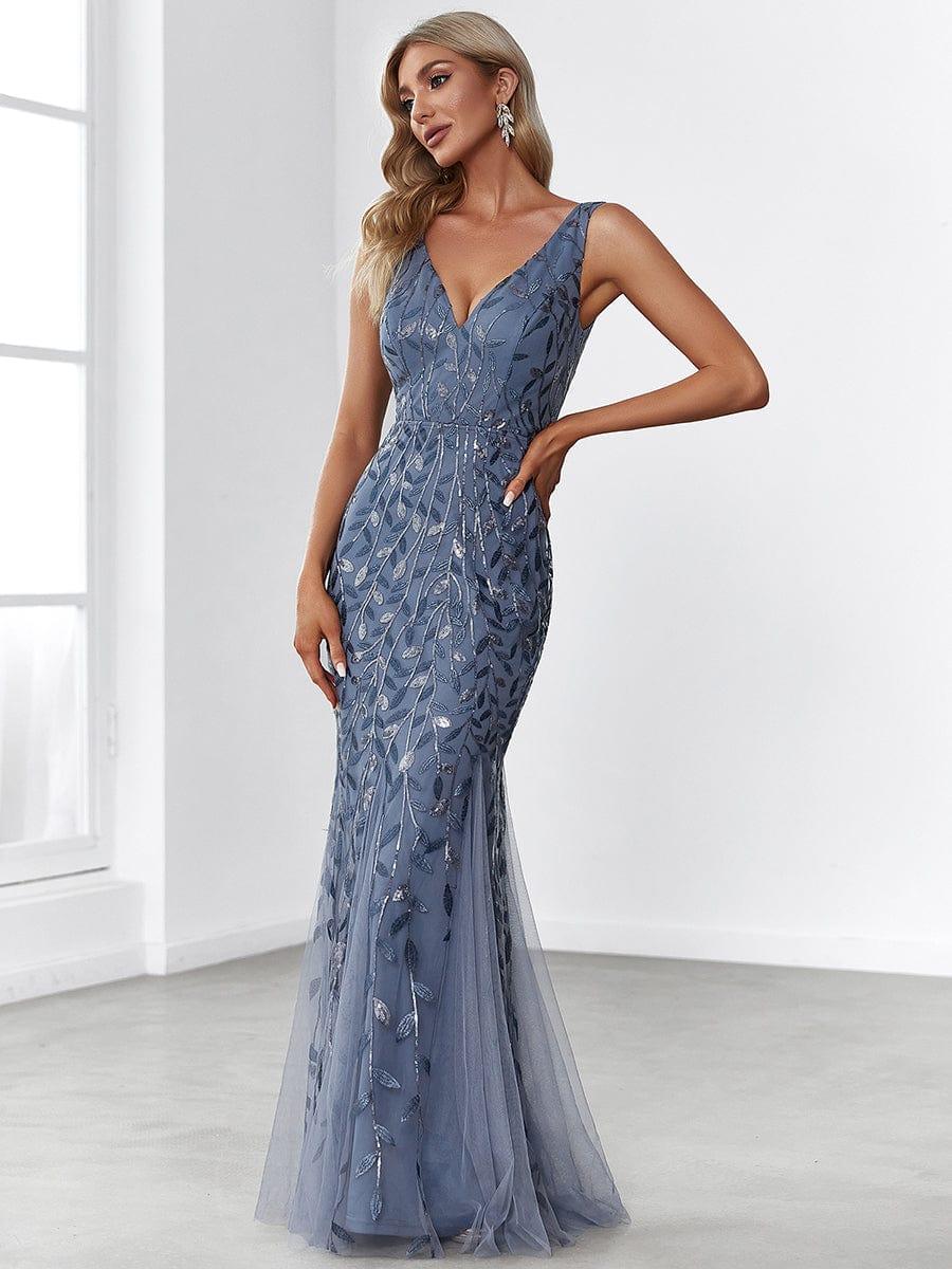 ever ORIEL|Women's Double V-Neck Fishtail Sequins Evening Dress - Image 27