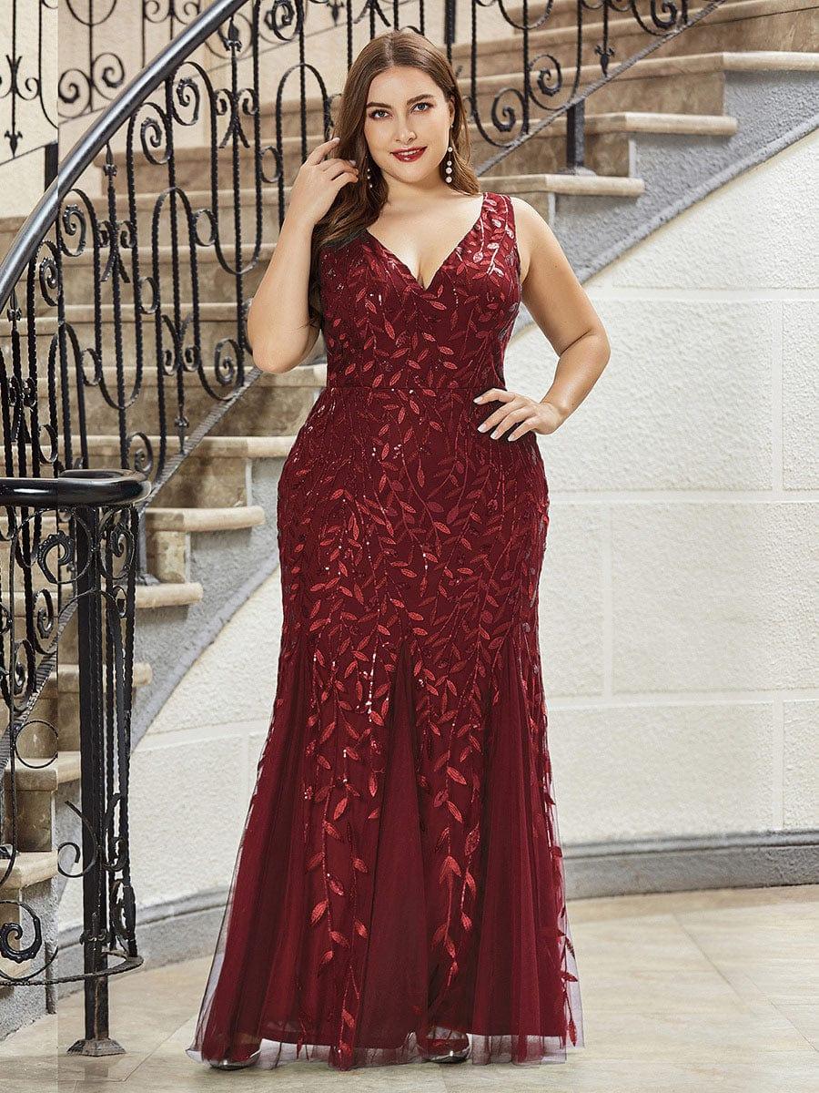 ever ORIEL|Women's Double V-Neck Fishtail Sequins Evening Dress - Image 38