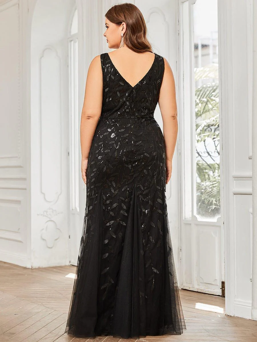 ever ORIEL|Women's Double V-Neck Fishtail Sequins Evening Dress - Image 49