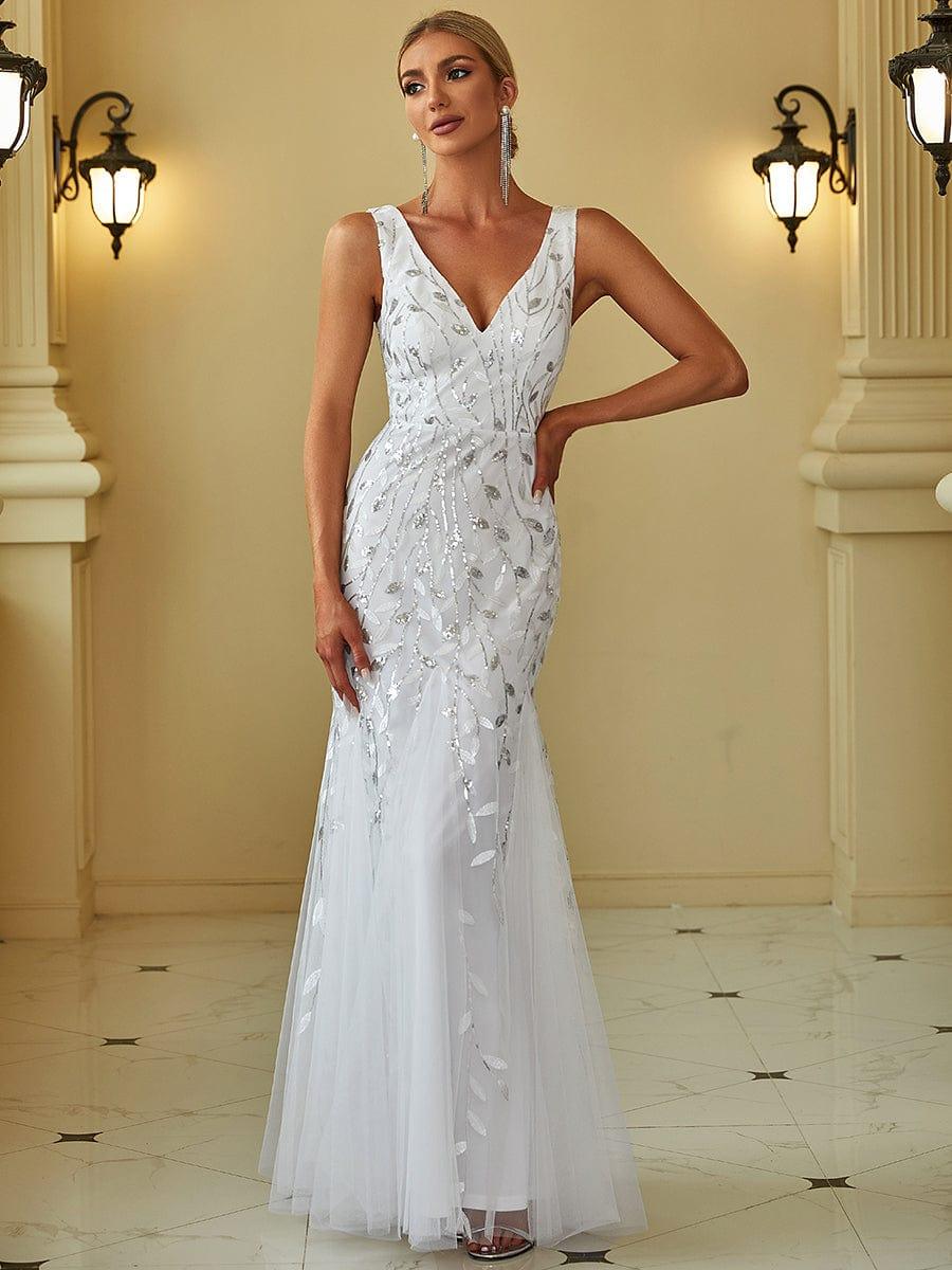 ever ORIEL|Women's Double V-Neck Fishtail Sequins Evening Dress - Image 51