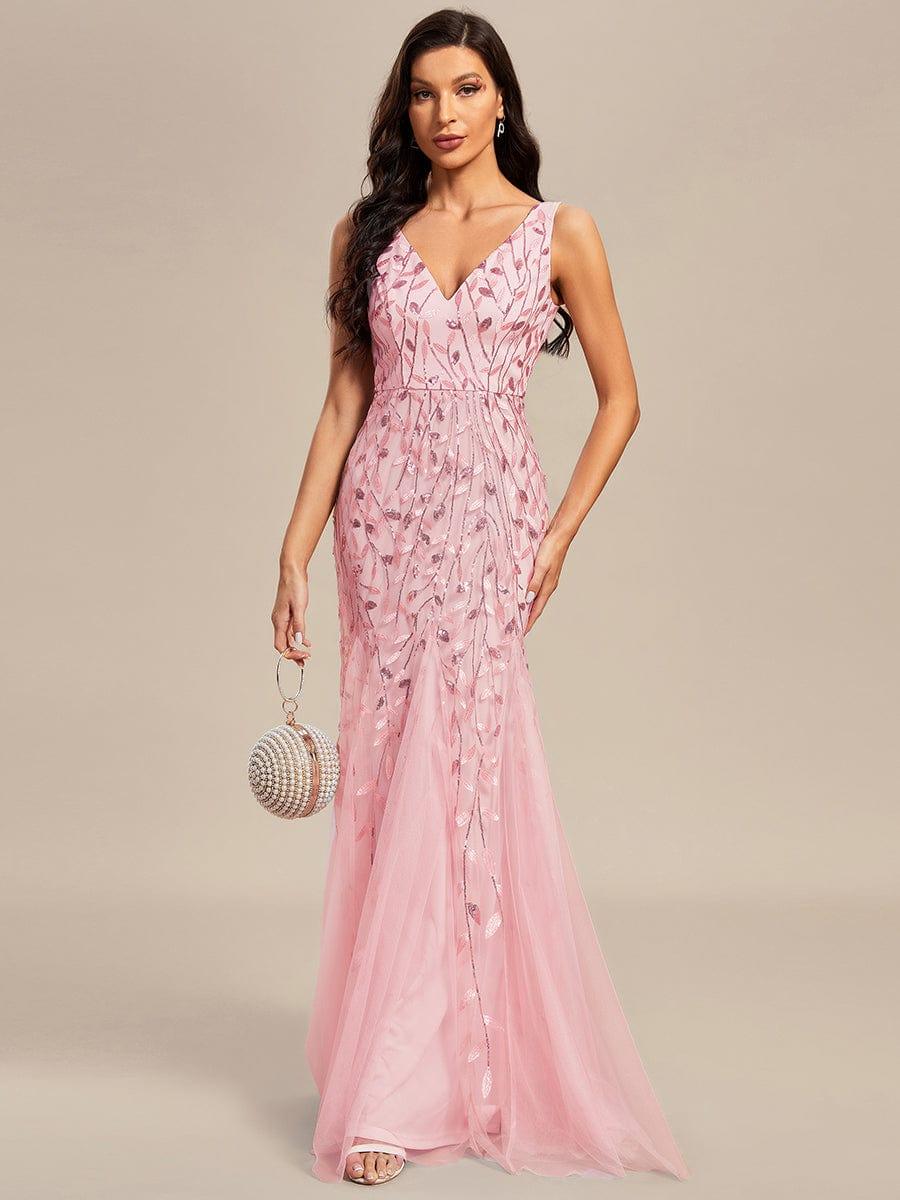 ever ORIEL|Women's Double V-Neck Fishtail Sequins Evening Dress - Image 63