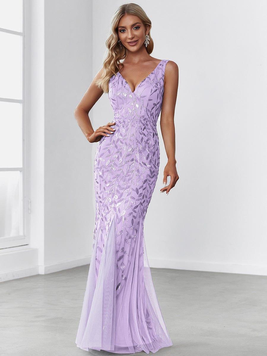 ever ORIEL|Women's Double V-Neck Fishtail Sequins Evening Dress - Image 86