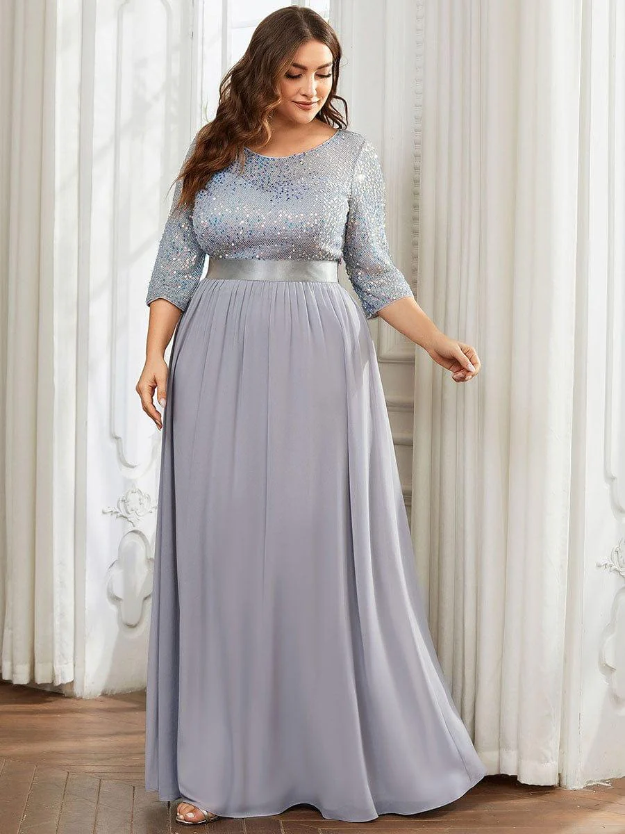 pretty FLORENCE|Plus Size Long Tulle & Sequin Evening Dresses for Mother of the Bride - Image 36