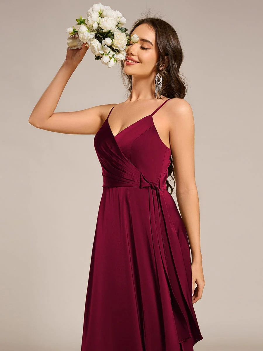 ever IYLA|Wrap-Style Maxi Spaghetti Strap Satin Evening Dress - Image 18
