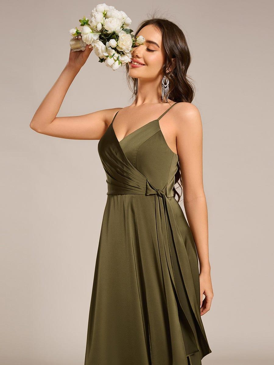 ever IYLA|Wrap-Style Maxi Spaghetti Strap Satin Evening Dress - Image 8